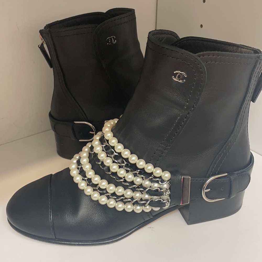 authentic Chanel boots perfect condition